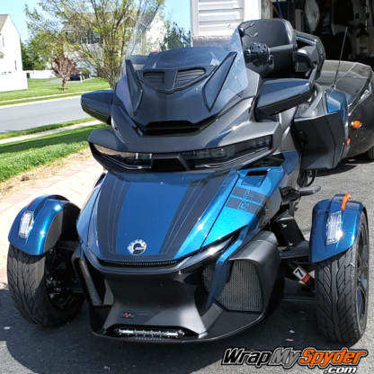 Tri-Wing-Frunk-racing-stripe-along-with-Hash-Mark-Intake-stripe-2020-Can-am-Spyder-RT-Limited