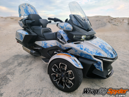 2021-Can-am-Spyder-RT-Limited-Ghost-Flames-Blue-tone. Top Case not included in standard kit.