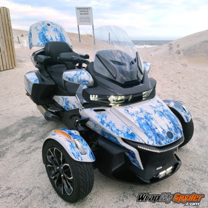 2021-canam-spyder-RT-limited-flame-kit-Blue. Top Case not included in standard kit.