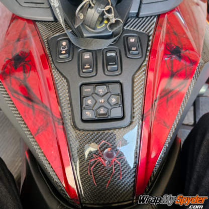 BRP-Can-am-Spyder-RT-Widows-Dinner-wrap-kit-mounted-on-Marsala-Red-Spyder-RT-Limited-air-wing-to-seat-panels