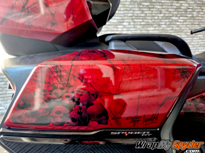 Can-am-Spyder-RT-Widows-Dinner-wrap-kit-skulls,-webs,-spiders-produced-on-transparent-film