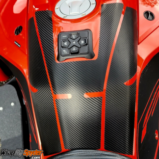 Can-am-Spyder-F3-Limited---Touring-Extended-Tank-protector-with-Radio-Control in Textured Carbon Fiber Black