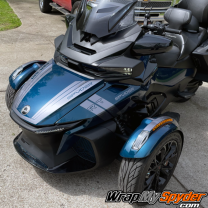 Can-am-Spyder-RT-2020-2024-Hash-mark-fender-tops-and-tri-wing-frunk-stripe-in-Charcoal-Racite