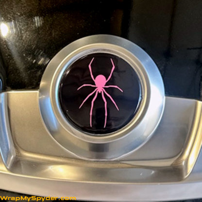 Hot-Pink-Spyder--emblem-cover-overly-covers-over-the-factory-emblem-and-can-be-removed