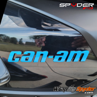 Can-am Spyder f3 vinyl text overlay for side panel emblems