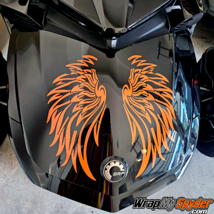 Can-am-Spyder-F3-Frunk-wrap-Angel-Wings-in-Gloss-Orange-color