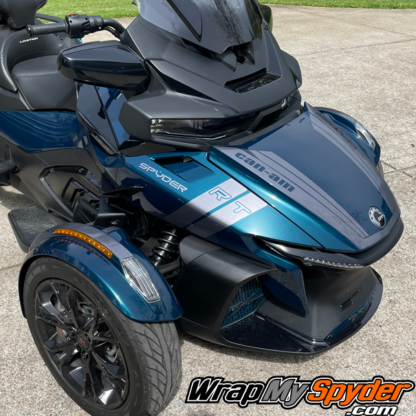 spyder text decal placed with matching RT hash mark and tri wing stripes