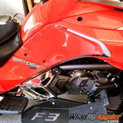 BRP Can-am Spyder F3 all models Chrome Knee Accent kit created to enhance and accent the side of your knee panels on all F3 Spyder models