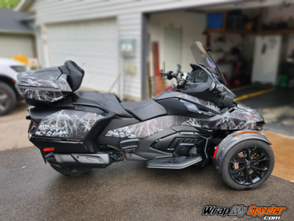 Widows-Dinner-Black-Can-am-Spyder-RT--pre-cut-full-body-vinyl-wrap-kit-Black-Base-Color will not allow the color of your bike to show through.