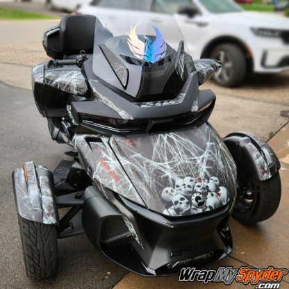 Widows-Dinner-Black-Can-am-Spyder-RT--pre-cut-full-body-vinyl-wrap-kit-Black-Base-Color will not allow the color of your bike to show through.